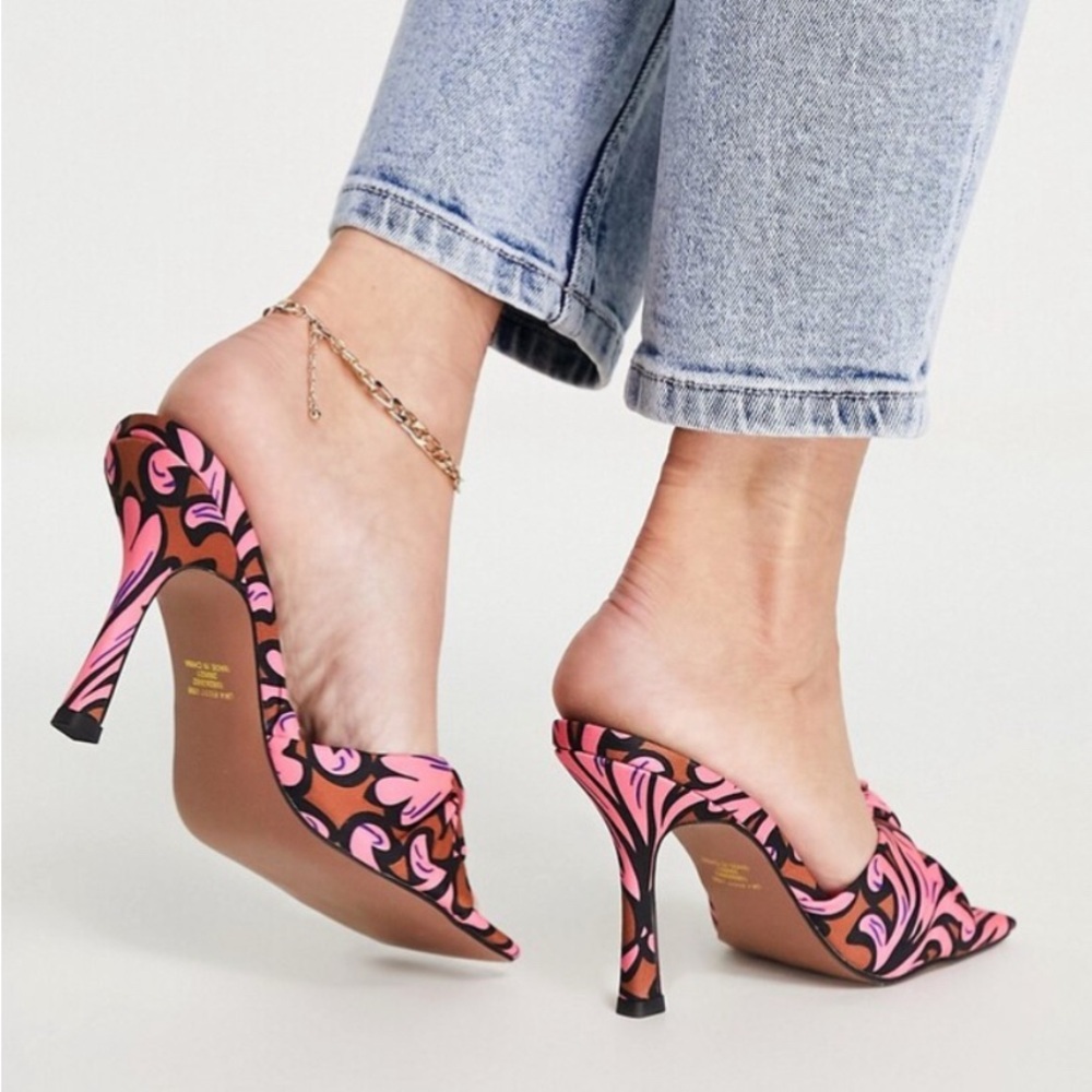 ASOS DESIGN Nadina knotted high heeled mules Sz 9 - Picture 8 of 13